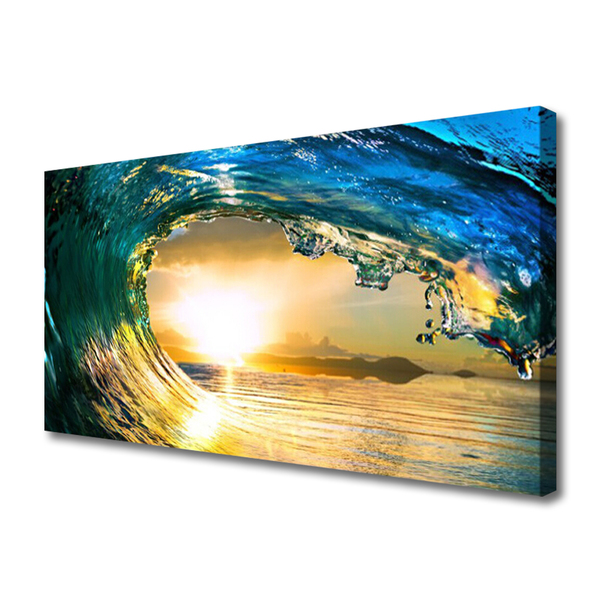 Canvas Kunstdruck Welle Meer Sonnenuntergang Natur