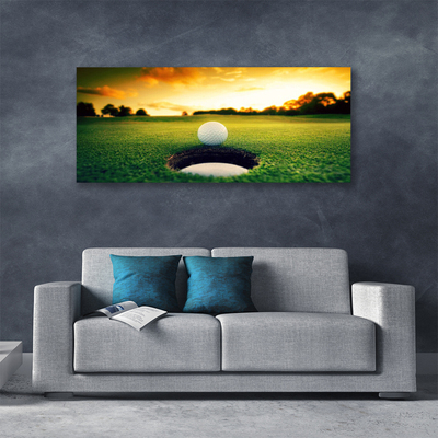 Canvas Kunstdruck Golfball Rasen Natur