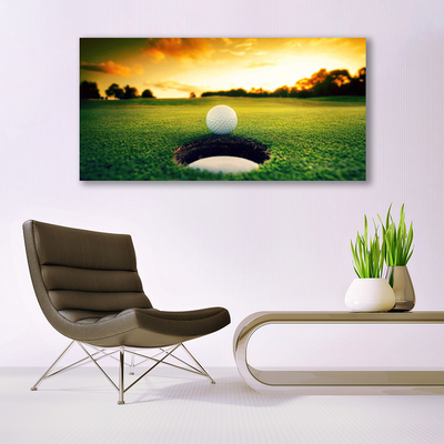 Canvas Kunstdruck Golfball Rasen Natur