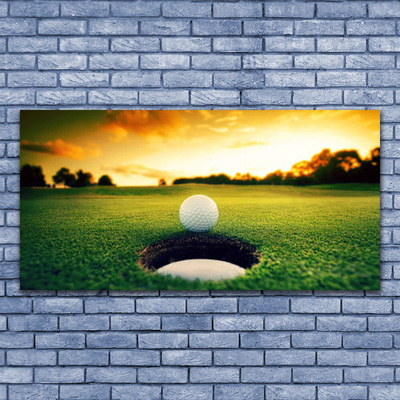 Canvas Kunstdruck Golfball Rasen Natur