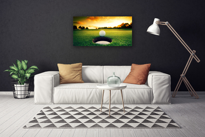 Canvas Kunstdruck Golfball Rasen Natur