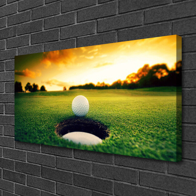 Canvas Kunstdruck Golfball Rasen Natur