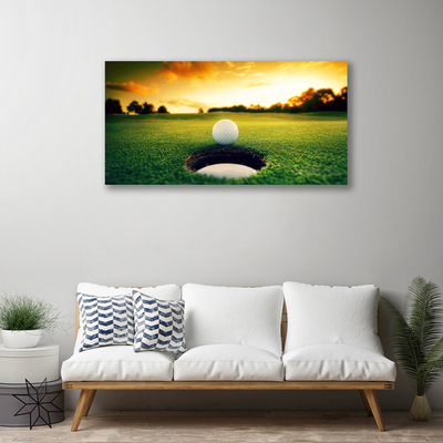 Canvas Kunstdruck Golfball Rasen Natur