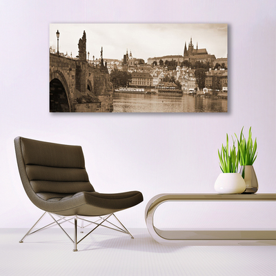 Canvas Kunstdruck Prag Brücke Landschaft