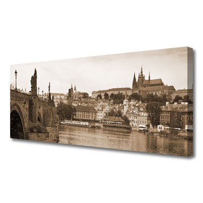 Canvas Kunstdruck Prag Brücke Landschaft