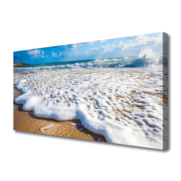 Canvas Kunstdruck Strand Klippe Meer Sand Natur