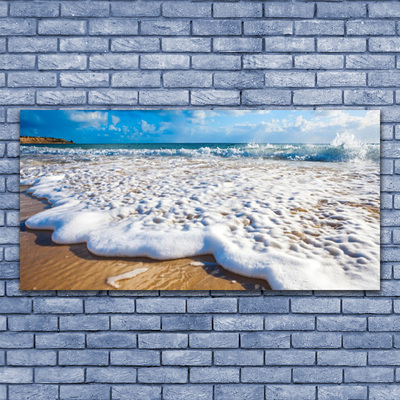 Canvas Kunstdruck Strand Klippe Meer Sand Natur