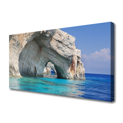 Canvas Kunstdruck Klippe Meer See Wasser Landschaft