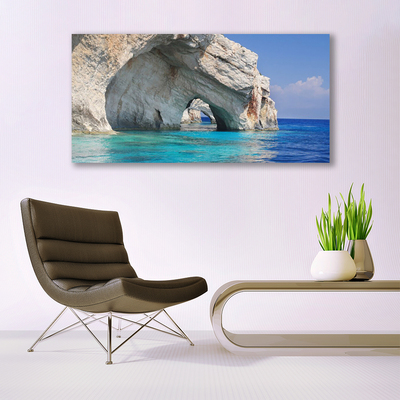 Canvas Kunstdruck Klippe Meer See Wasser Landschaft