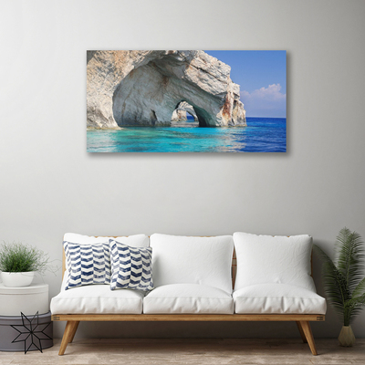 Canvas Kunstdruck Klippe Meer See Wasser Landschaft