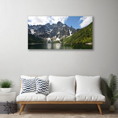 Canvas Kunstdruck Gebirge Berg See Wald Landschaft