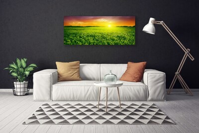 Canvas Kunstdruck Getreidefeld Sonnenaufgang Pflanzen