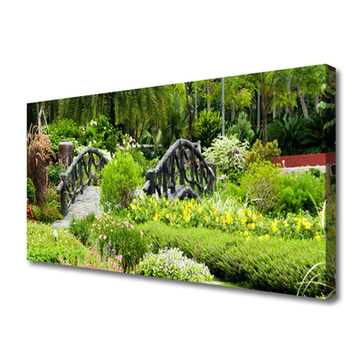 Canvas Kunstdruck Botanischer Garten Brücke Natur