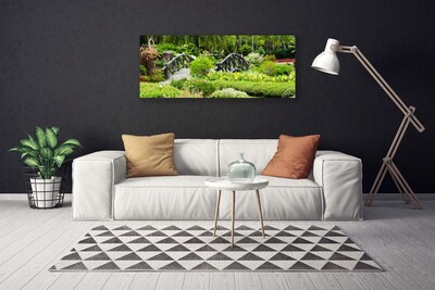Canvas Kunstdruck Botanischer Garten Brücke Natur