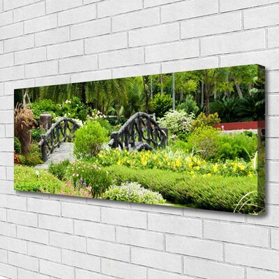 Canvas Kunstdruck Botanischer Garten Brücke Natur