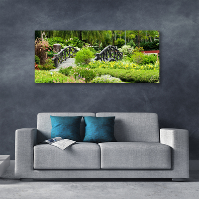 Canvas Kunstdruck Botanischer Garten Brücke Natur