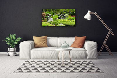 Canvas Kunstdruck Botanischer Garten Brücke Natur