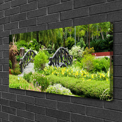 Canvas Kunstdruck Botanischer Garten Brücke Natur