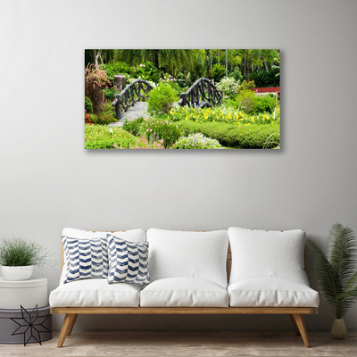 Canvas Kunstdruck Botanischer Garten Brücke Natur