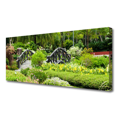 Canvas Kunstdruck Botanischer Garten Brücke Natur