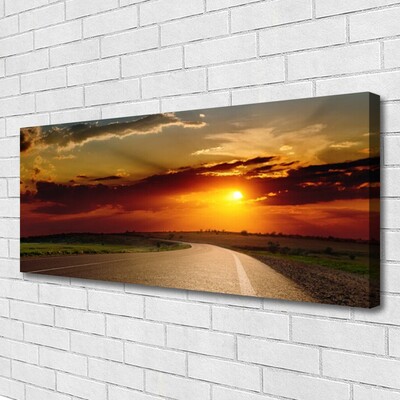 Canvas Kunstdruck Sonnenuntergang Straße Landschaft