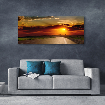 Canvas Kunstdruck Sonnenuntergang Straße Landschaft