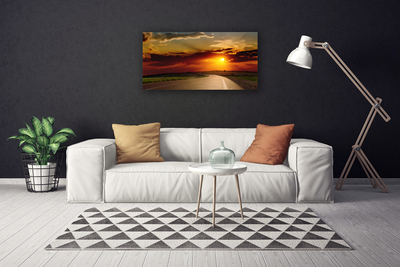 Canvas Kunstdruck Sonnenuntergang Straße Landschaft