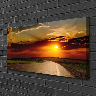 Canvas Kunstdruck Sonnenuntergang Straße Landschaft