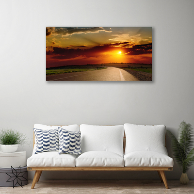 Canvas Kunstdruck Sonnenuntergang Straße Landschaft