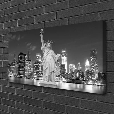 Canvas Kunstdruck Freiheitsstatue New York Gebäude