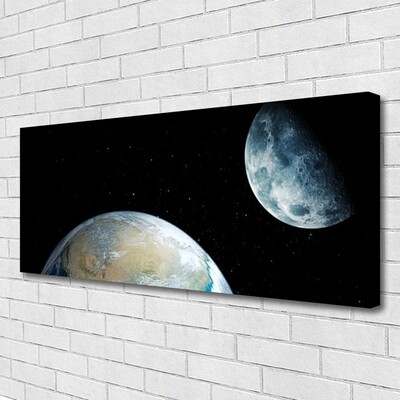 Canvas Kunstdruck Mond Erde Weltall Weltall