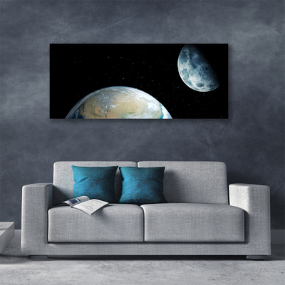 Canvas Kunstdruck Mond Erde Weltall Weltall