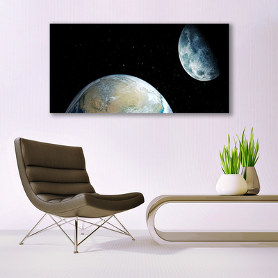 Canvas Kunstdruck Mond Erde Weltall Weltall