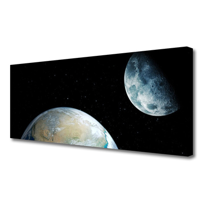 Canvas Kunstdruck Mond Erde Weltall Weltall