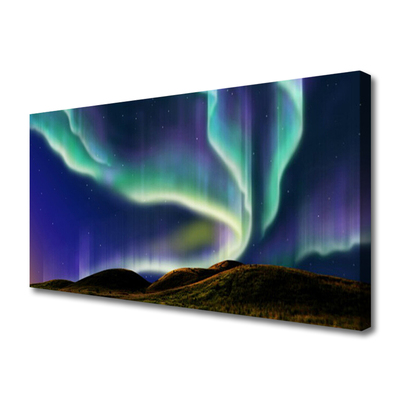 Canvas Kunstdruck Polarlicht Landschaft