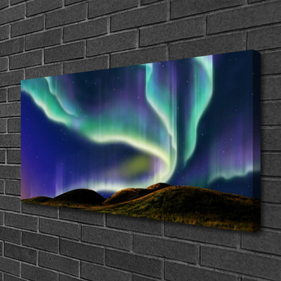 Canvas Kunstdruck Polarlicht Landschaft