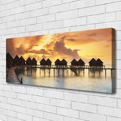Canvas Kunstdruck Südsee Urlaubshäuser Architektur