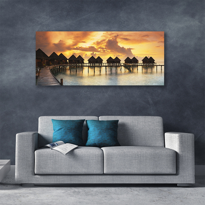 Canvas Kunstdruck Südsee Urlaubshäuser Architektur