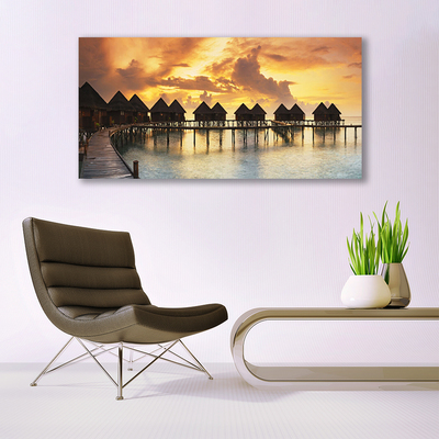 Canvas Kunstdruck Südsee Urlaubshäuser Architektur