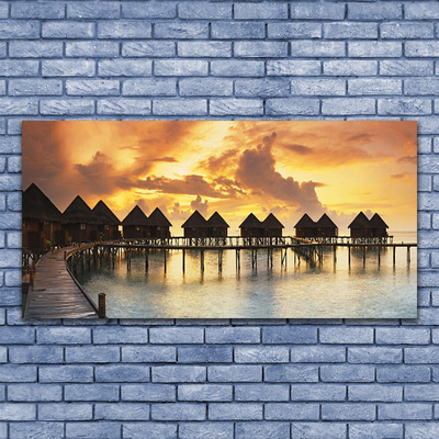 Canvas Kunstdruck Südsee Urlaubshäuser Architektur