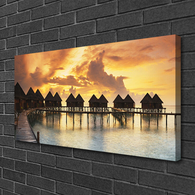 Canvas Kunstdruck Südsee Urlaubshäuser Architektur