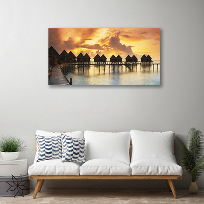 Canvas Kunstdruck Südsee Urlaubshäuser Architektur