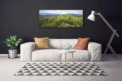 Canvas Kunstdruck Chinesische Mauer Berge Landschaft