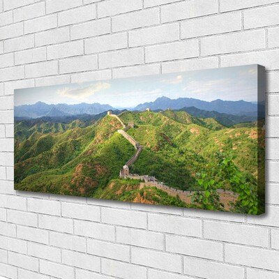 Canvas Kunstdruck Chinesische Mauer Berge Landschaft