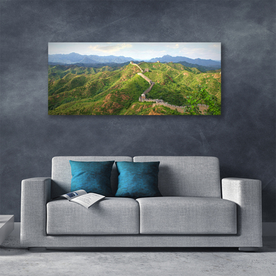 Canvas Kunstdruck Chinesische Mauer Berge Landschaft