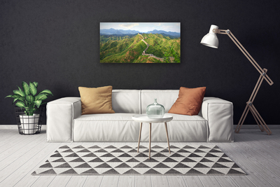 Canvas Kunstdruck Chinesische Mauer Berge Landschaft