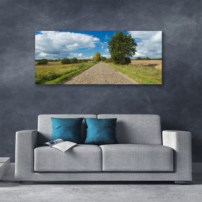 Canvas Kunstdruck Landstraße Kopfpflaster Landschaft