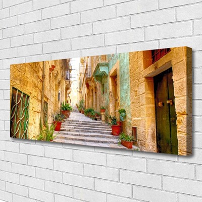Canvas Kunstdruck Altstadt Gasse Gebäude