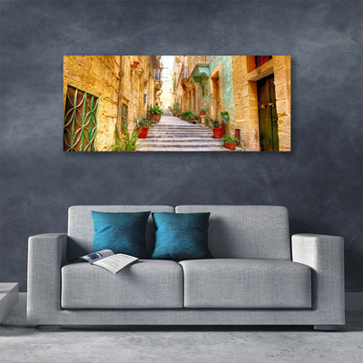 Canvas Kunstdruck Altstadt Gasse Gebäude