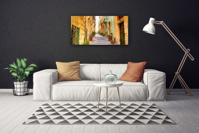 Canvas Kunstdruck Altstadt Gasse Gebäude